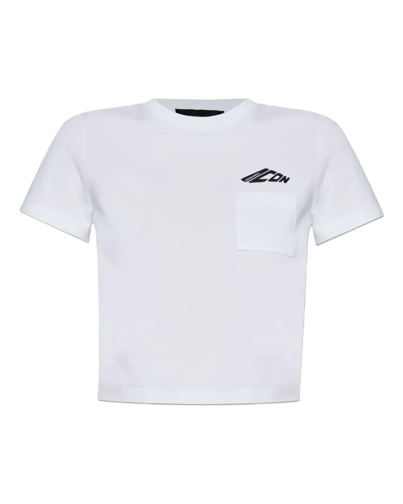 Dsquared2 Icon Cropped-T-Shirt - Weiß Weiß