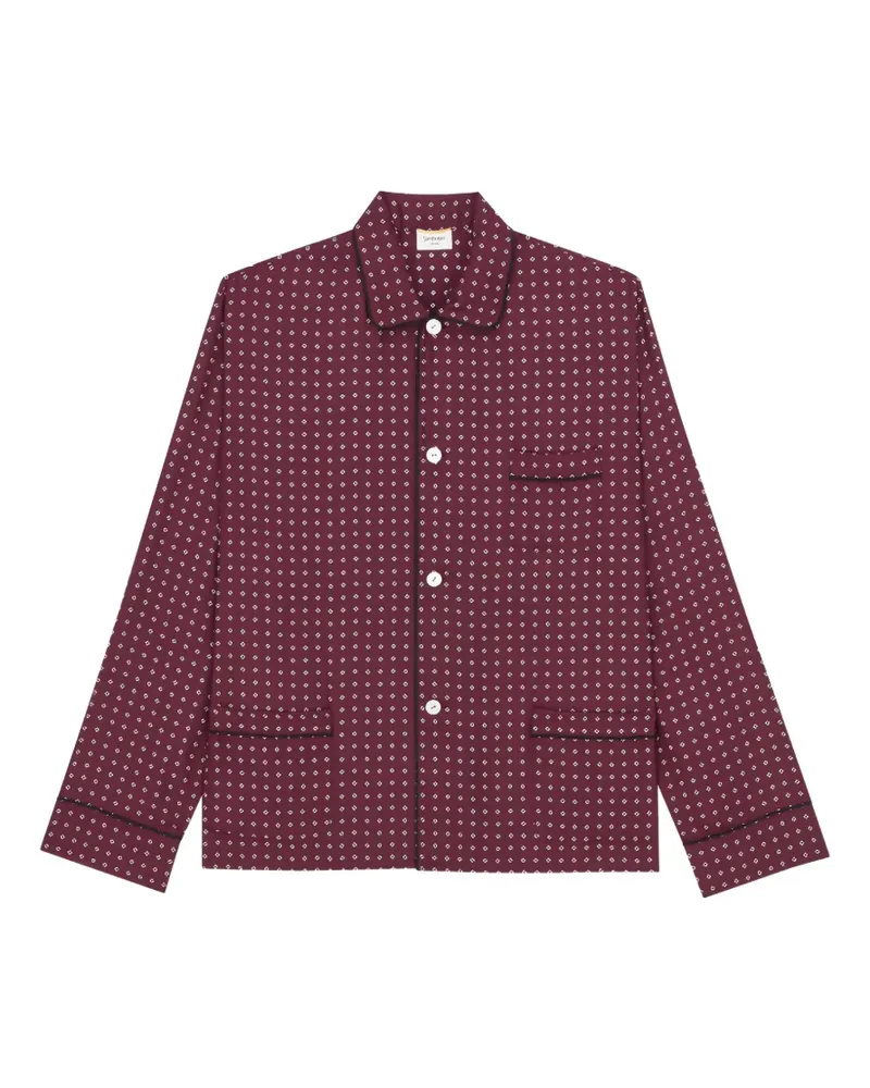 Saint Laurent Pyjama-Oberteil aus Seide - Rot Rot