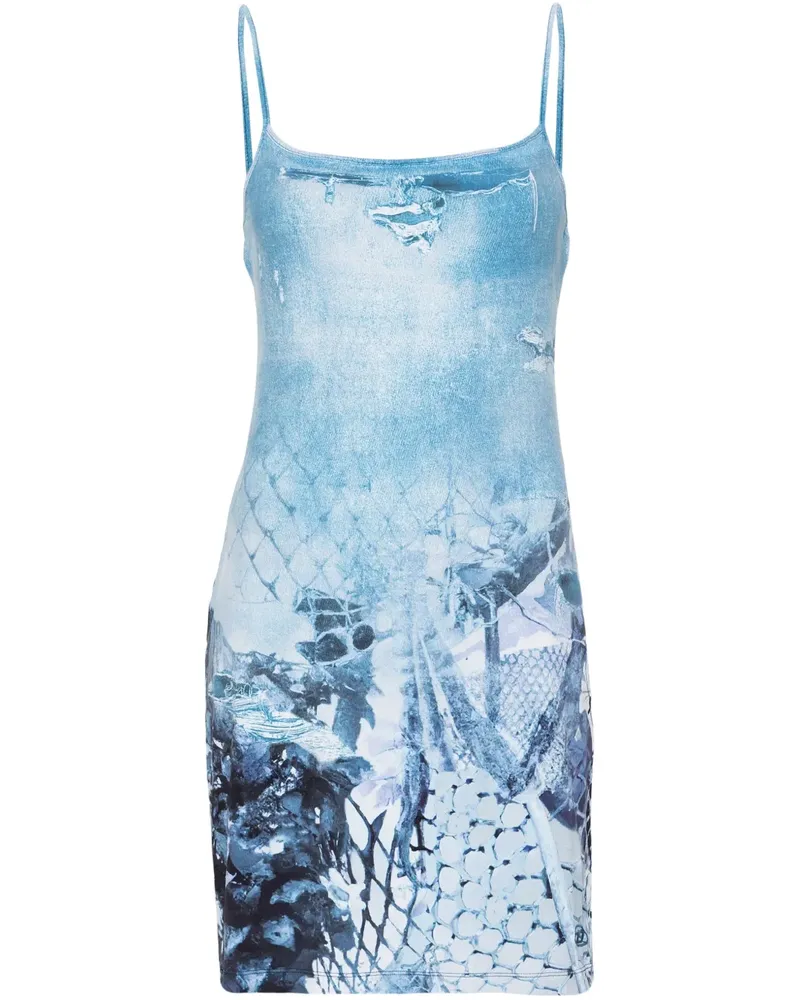 Diesel Minikleid mit abstraktem Print - Blau Blau