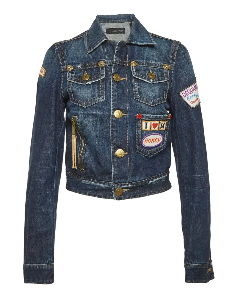 Dsquared2 logo-embroidered denim jacket - Blau Blau