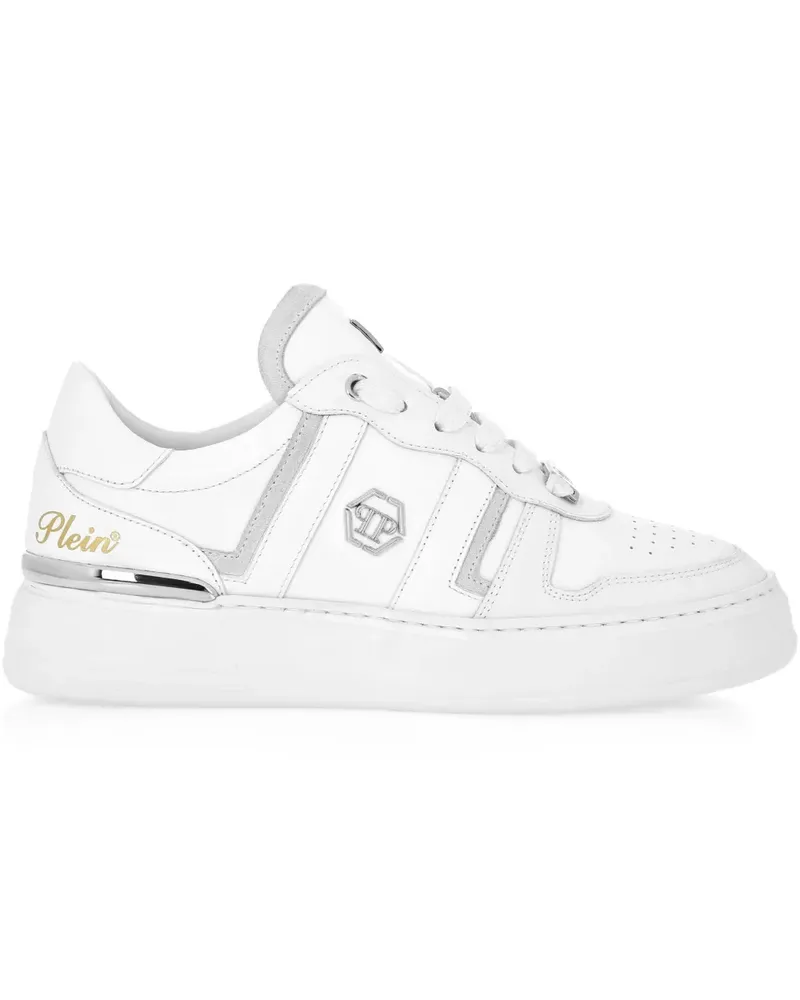 Philipp Plein Gestreifte Sneakers - Weiß Weiß