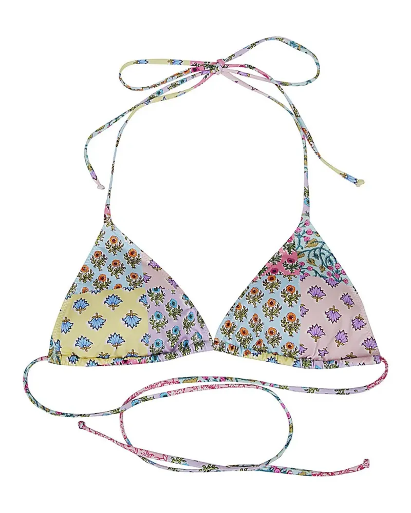 MC2 Saint Barth triangle floral bikini top - Gelb Gelb
