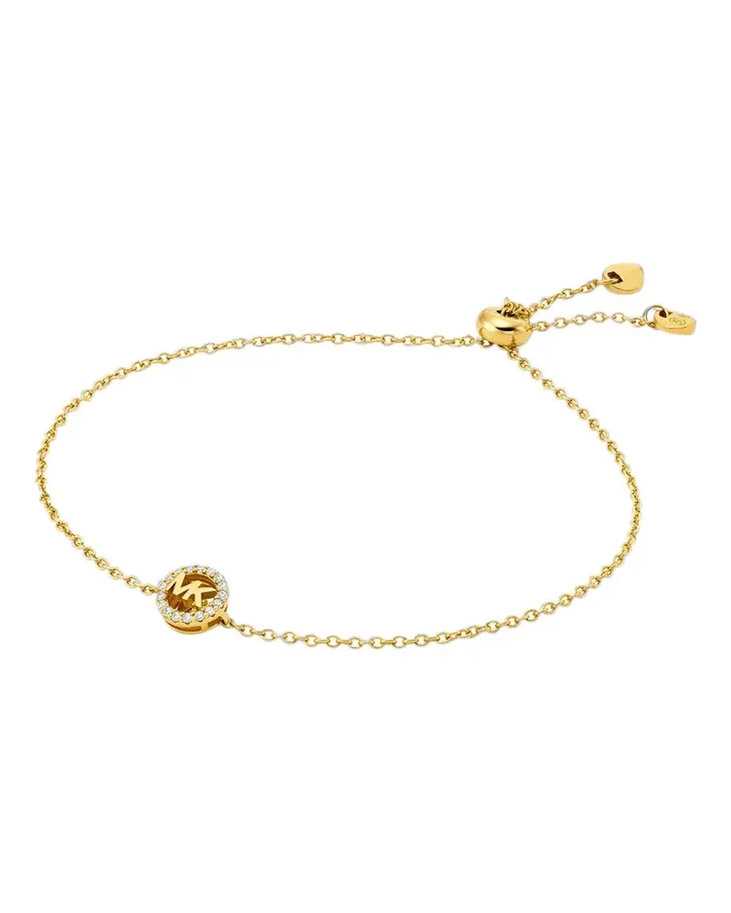 Michael Kors logo-plaque pavé-set bracelets - Gold Gold