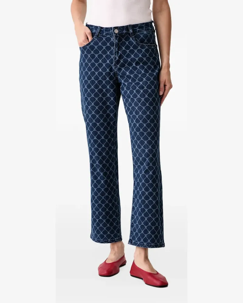 Joseph Ribkoff Gerade Jeans mit Monogramm-Print - Blau Blau