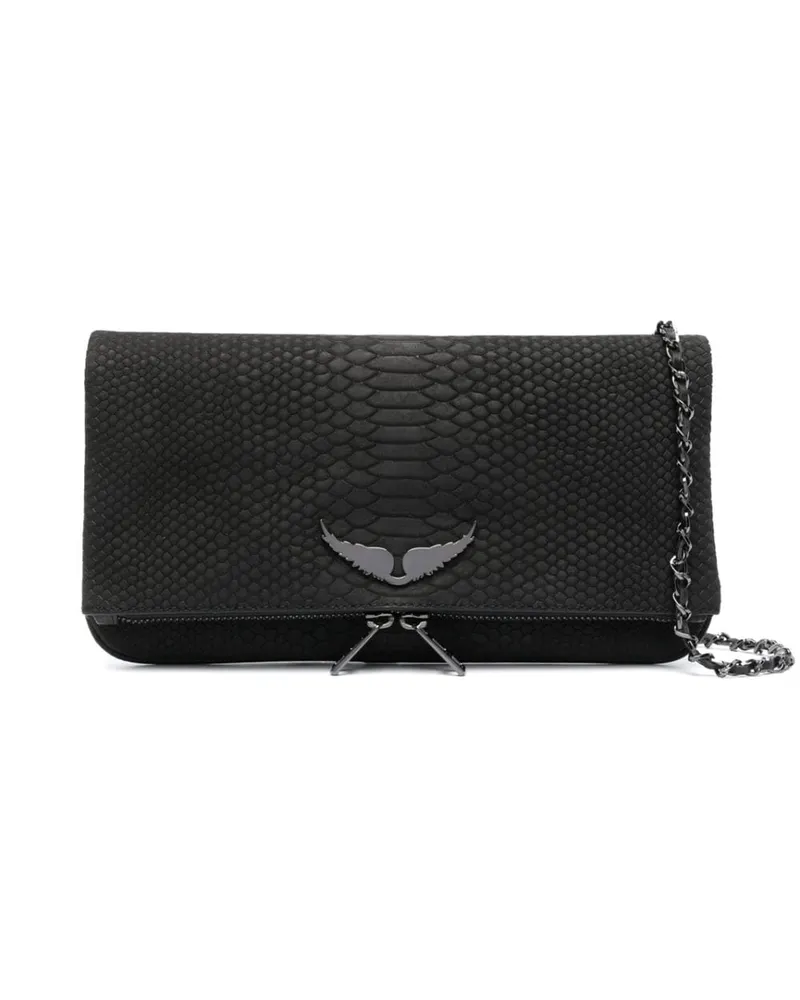 Zadig & Voltaire Umhängetasche in Kroko-Optik - Schwarz Schwarz