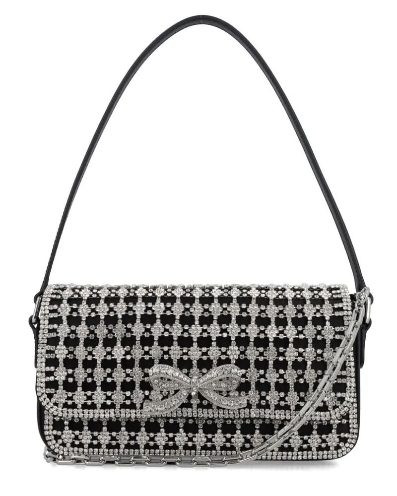 Self-Portrait Schultertasche mit Kristallen - Schwarz Schwarz