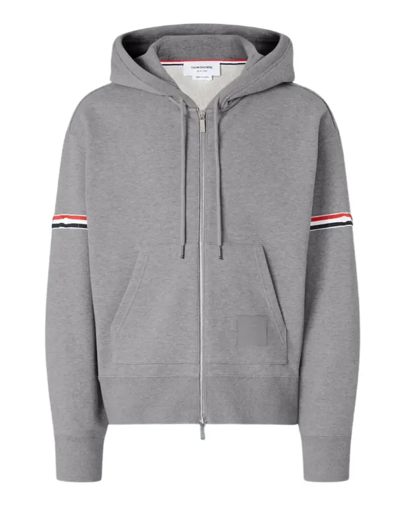 Thom Browne striped-detail hoodie - Grau Grau
