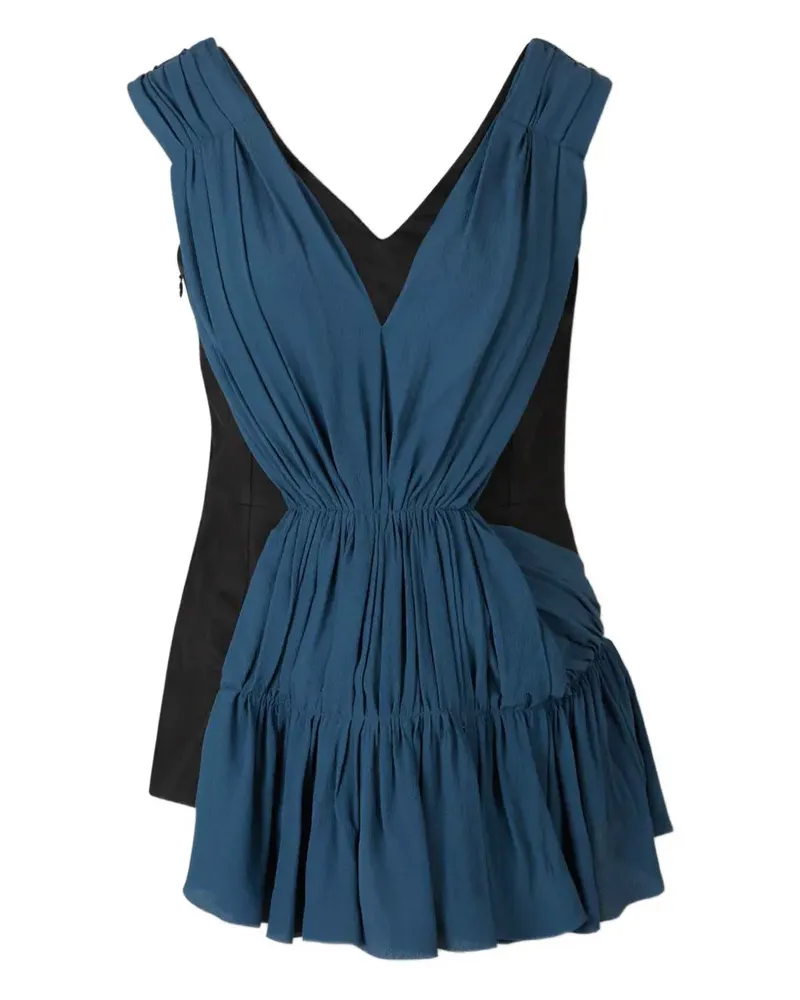 Marni V-neck side-zip blouse - Blau Blau