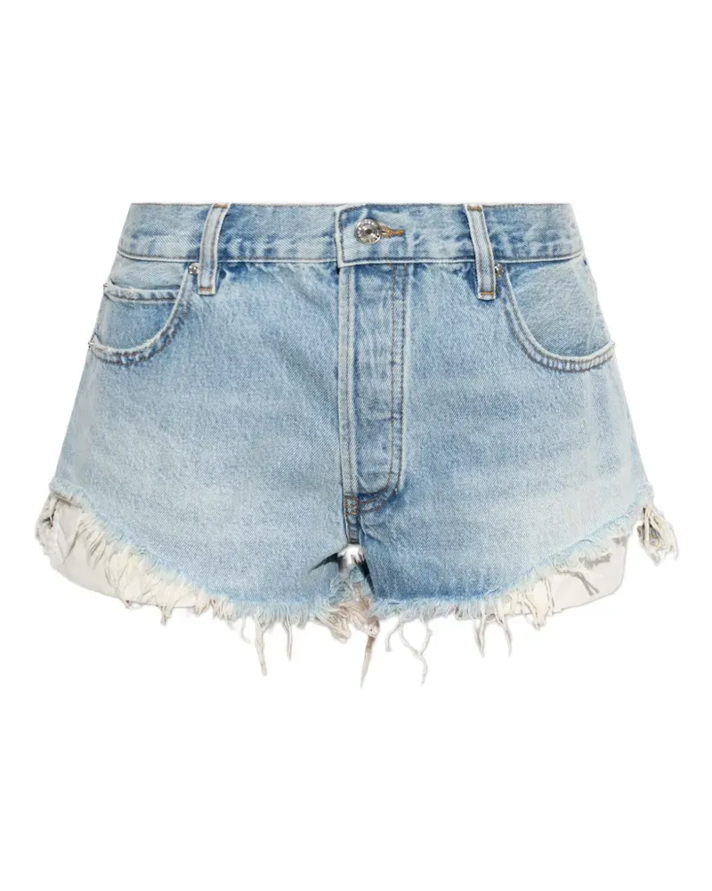 Frame Denim frayed denim shorts - Blau Blau