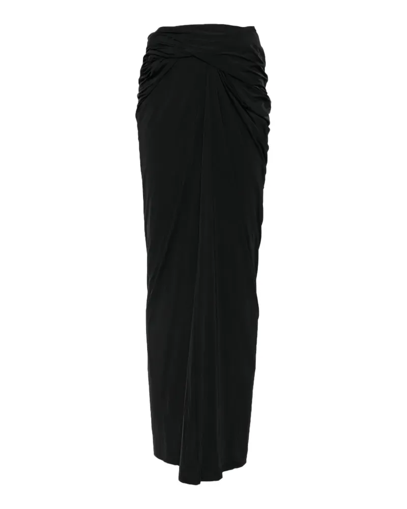 Entire Studios Interlock ruched draped maxi skirt - Schwarz Schwarz