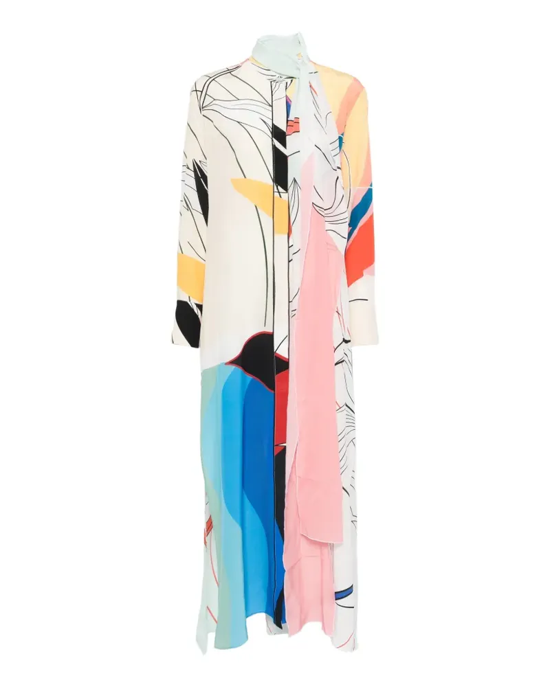 For Restless Sleepers Maxikleid mit Print - Weiß Weiß