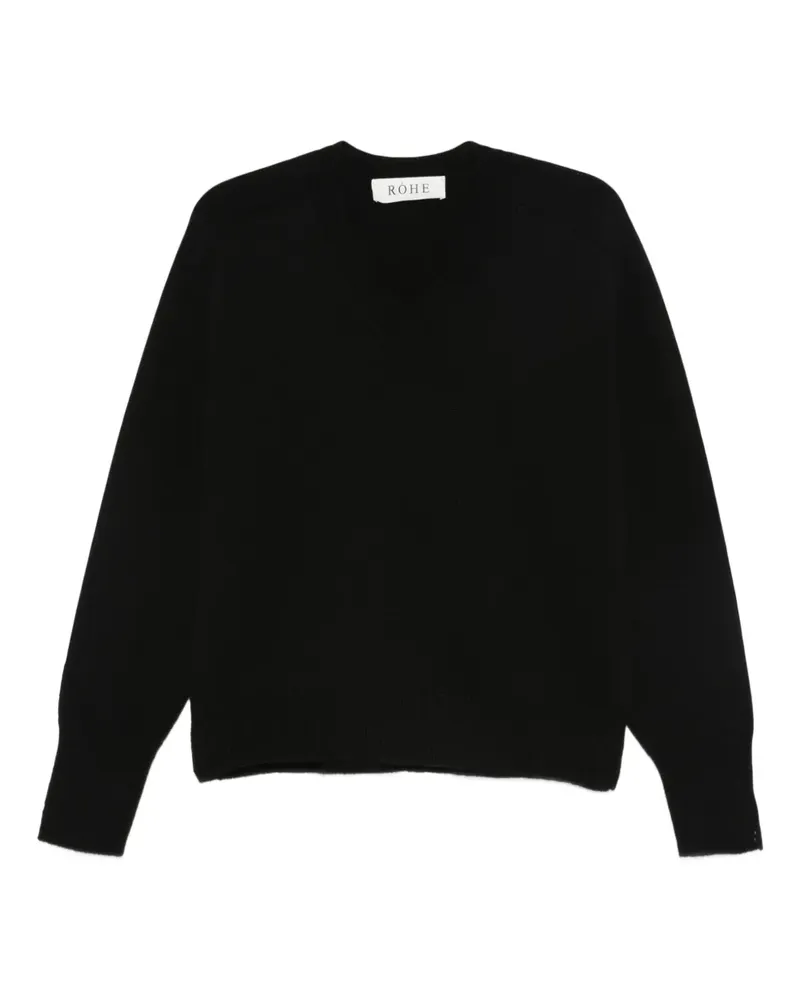 Róhe V-neck sweater - Schwarz Schwarz