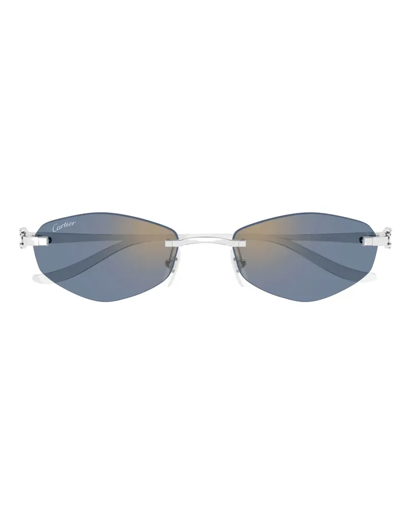 Cartier Sonnenbrille mit geometrischem Gestell - Silber Silber