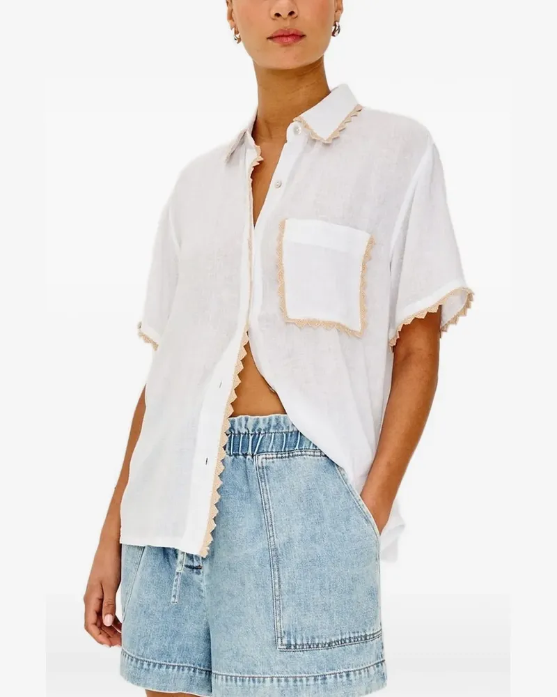 RAILS Saya lace-trim shirt - Weiß Weiß