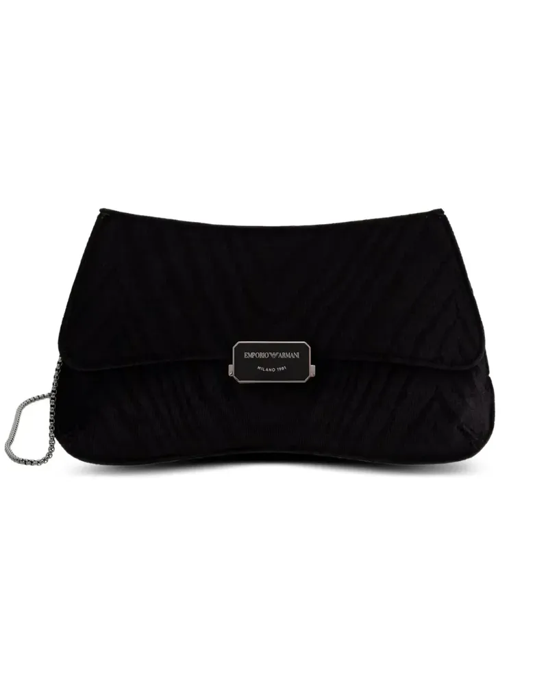 Emporio Armani Umhängetasche mit Logo-Schild - Schwarz Schwarz