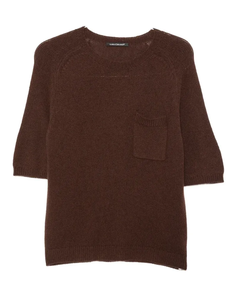 Luisa Cerano patch-pocket raglan-sleeve sweater - Braun Braun