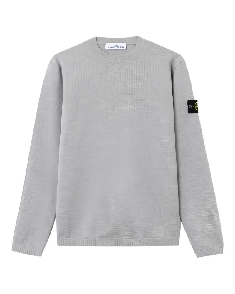 Stone Island logo-patch crew-neck sweater - Grau Grau