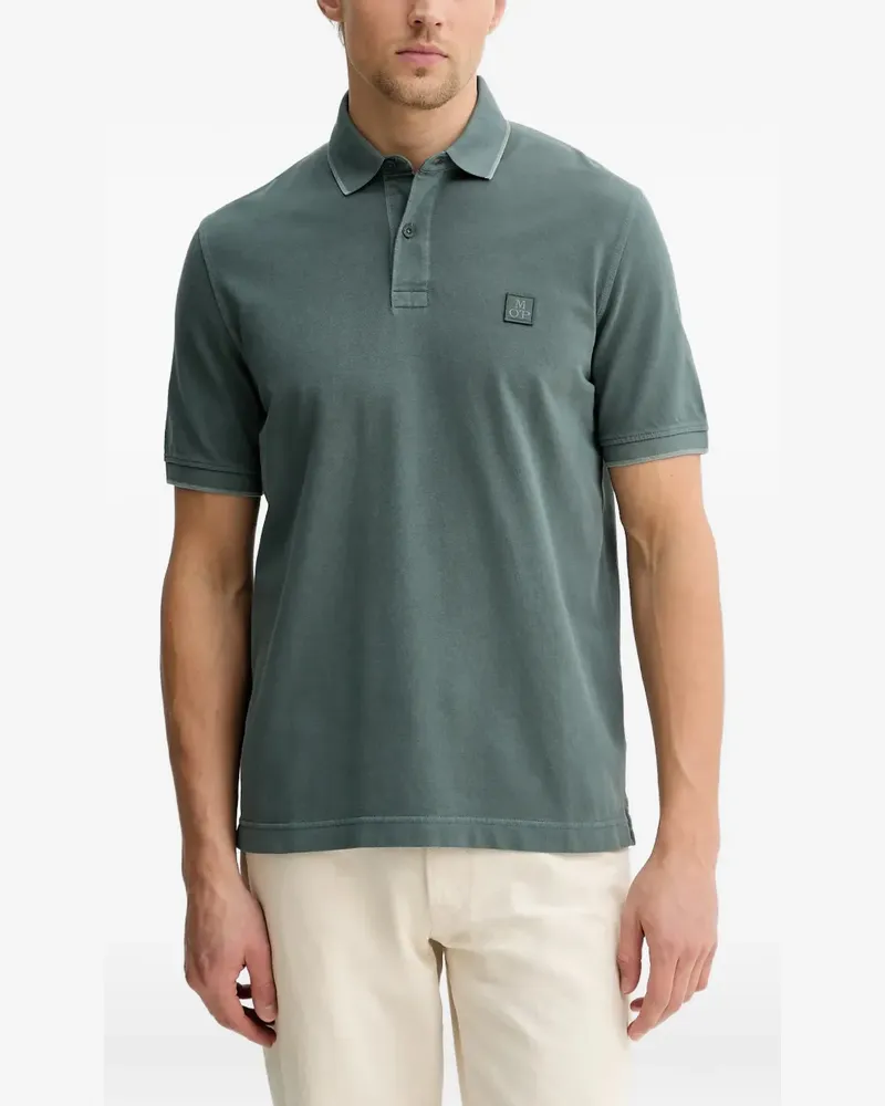 Marc O'Polo logo-patch pique polo shirt - Grün Grün