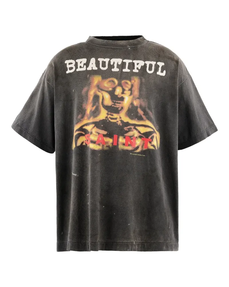 SAINT MXXXXXX Beautiful T-Shirt mit grafischem Print - Grau Grau