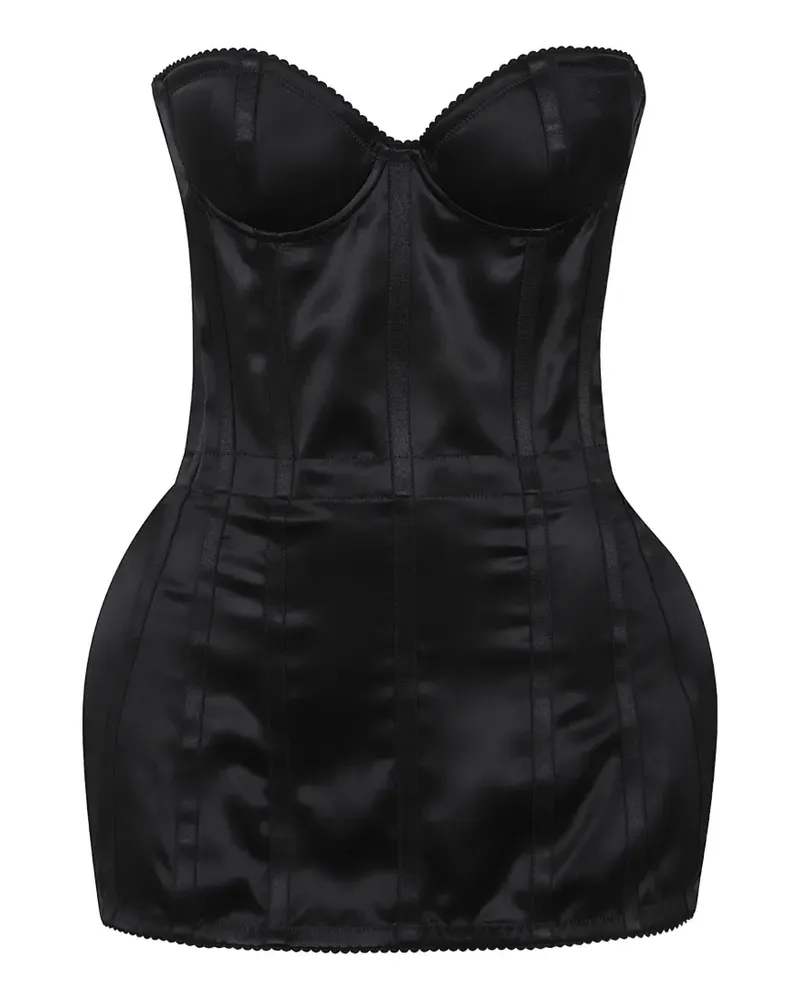 Magda Butrym boned satin corset top - Schwarz Schwarz