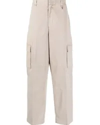 Fendi Weite Hose mit Logo-Patch Nude