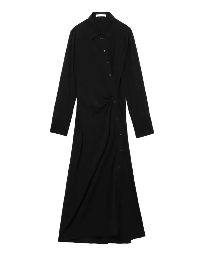 Helmut Lang twisted long-sleeve maxi shirt dress - Schwarz Schwarz