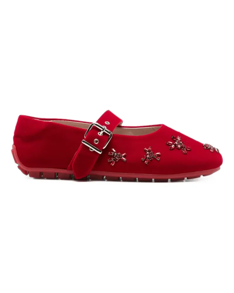 Simone Rocha Ballerinas mit Blumenverzierung - Rot Rot