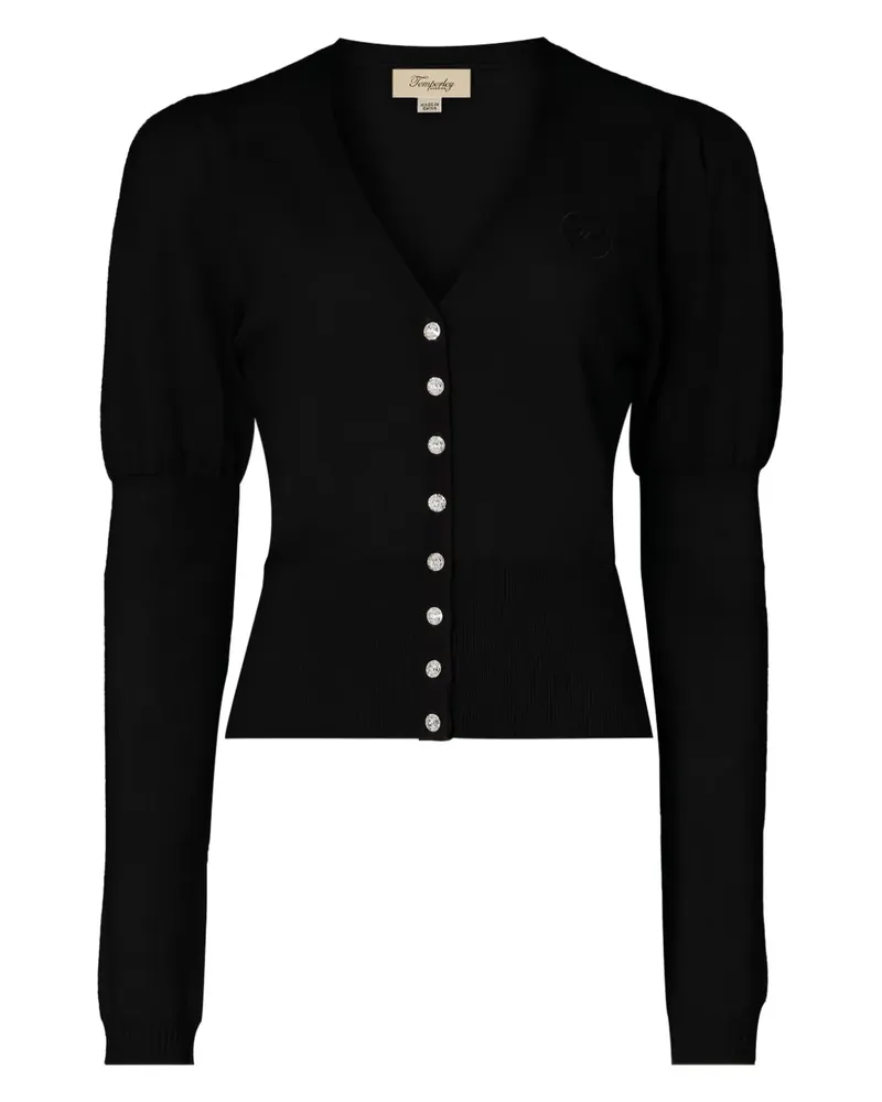 Temperley London Cardigan mit Puffärmel - Schwarz Schwarz