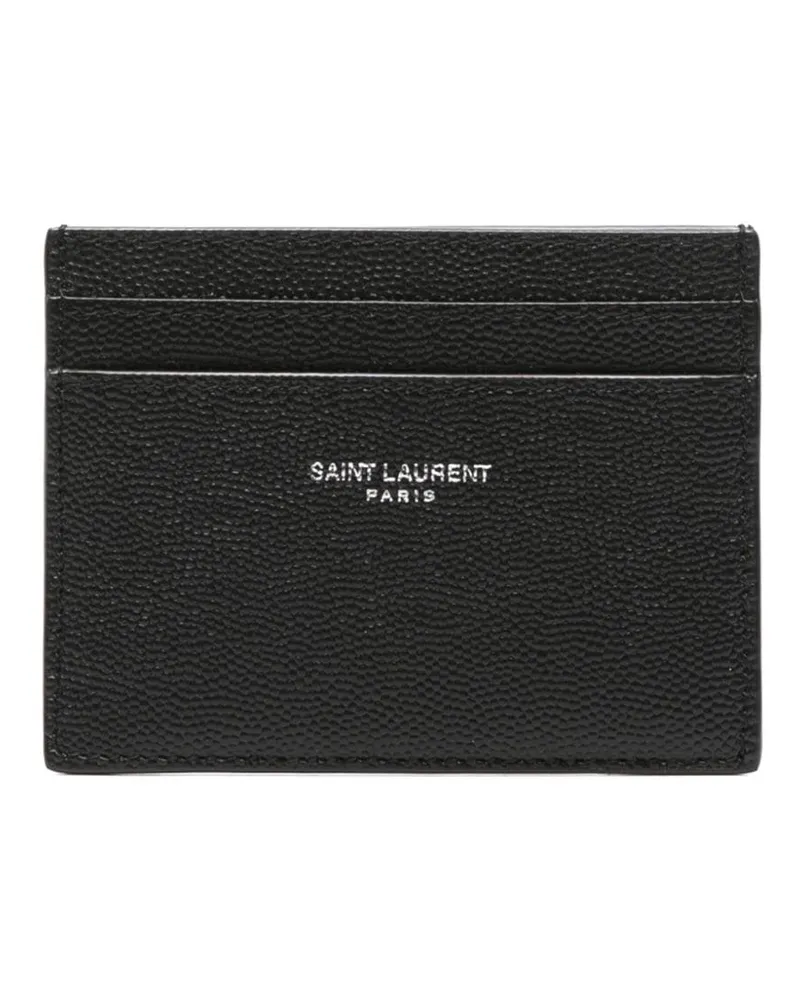 Saint Laurent Kartenetui mit Logo-Stempel - Schwarz Schwarz