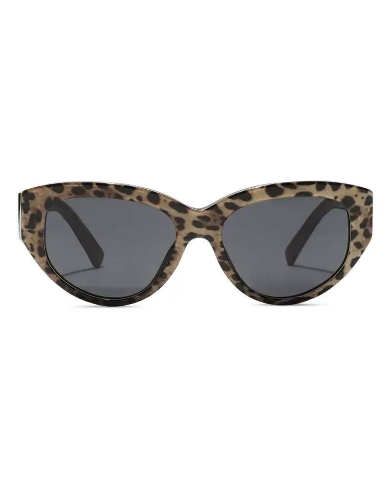 Dolce & Gabbana Cat-Eye-Sonnenbrille mit Leoparden-Print - Braun Braun