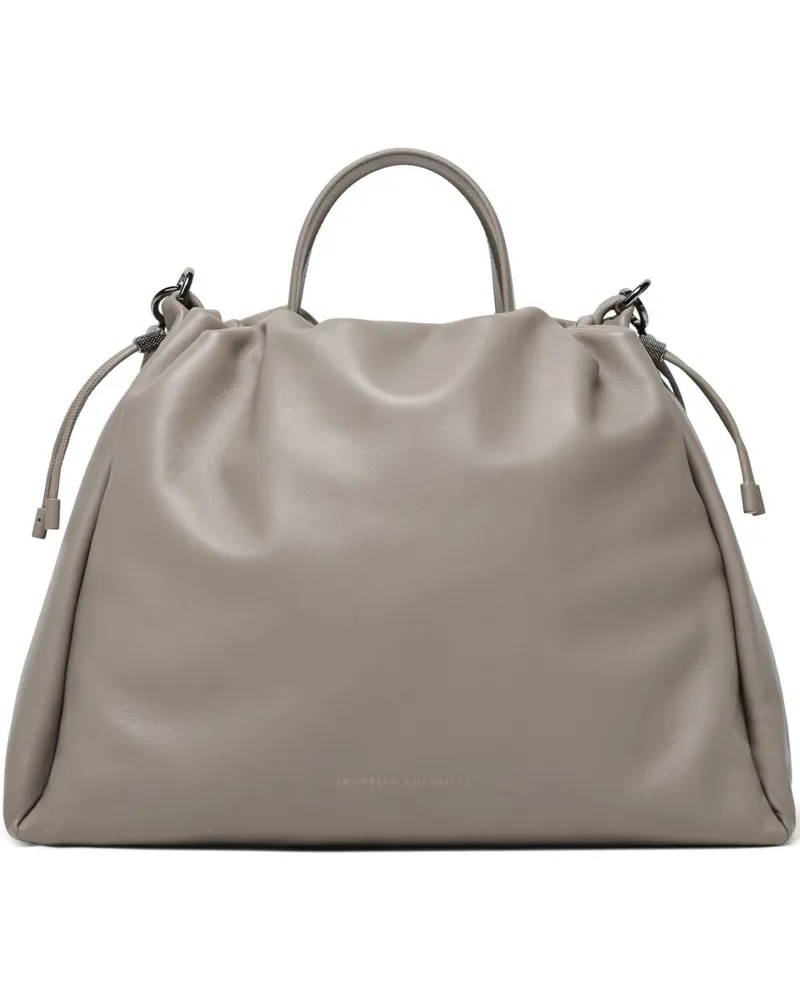 Brunello Cucinelli Große Mellow Tote Bag - Grau Grau