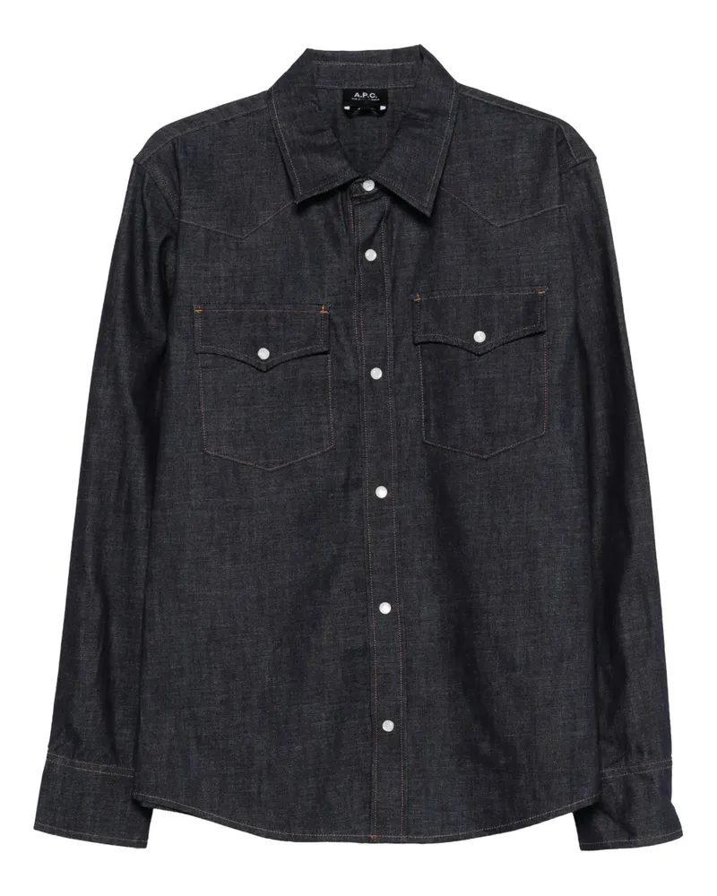 A.P.C. western long-sleeved shirt - Blau Blau