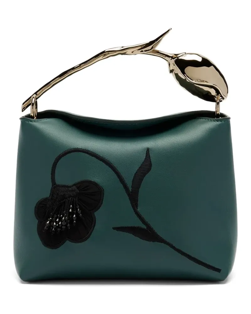 Erdem mini Bloom flower-handle tote bag - Grün Grün
