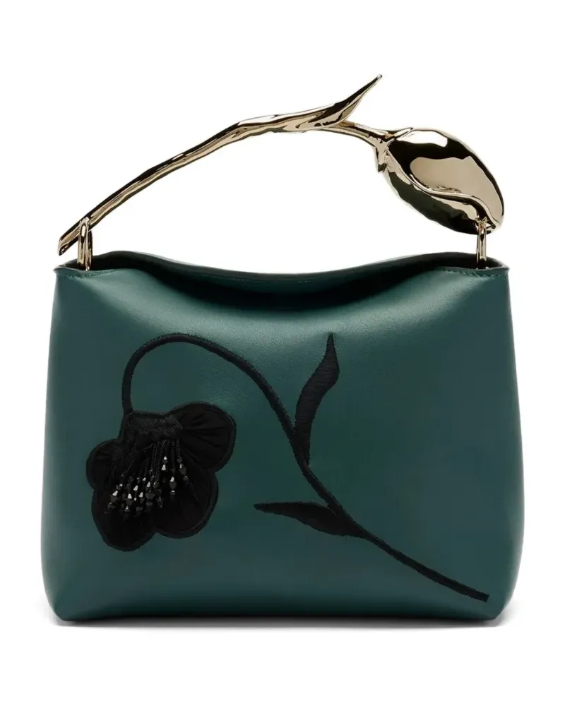 Erdem mini Bloom flower-handle tote bag - Grün Grün