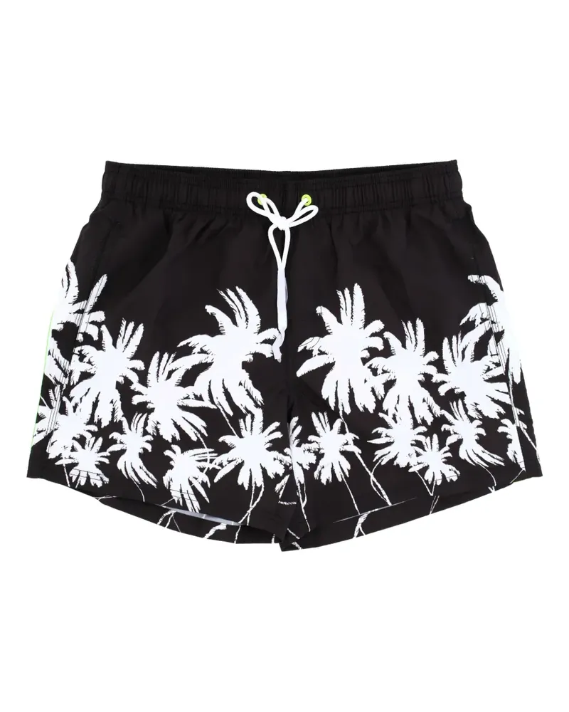 Sundek Badeshorts mit Palmen-Print - Schwarz Schwarz