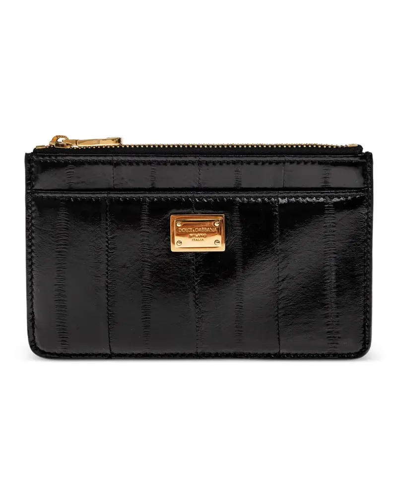 Dolce & Gabbana Kartenetui mit Logo-Schild - Schwarz Schwarz