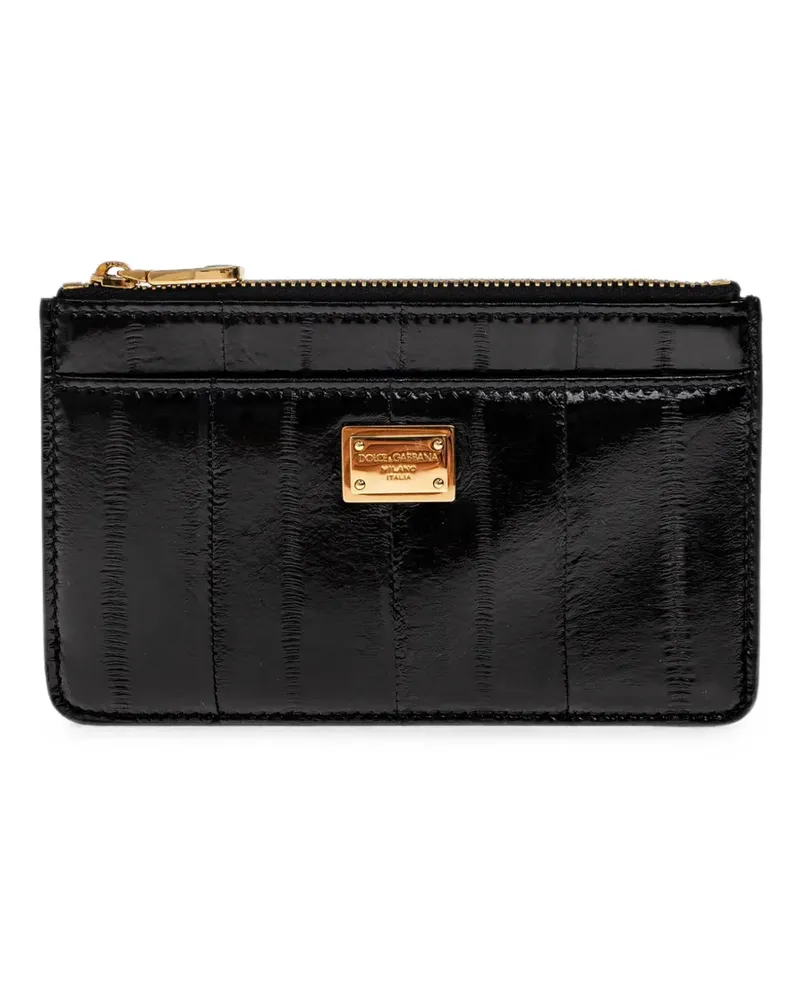 Dolce & Gabbana Kartenetui mit Logo-Schild - Schwarz Schwarz