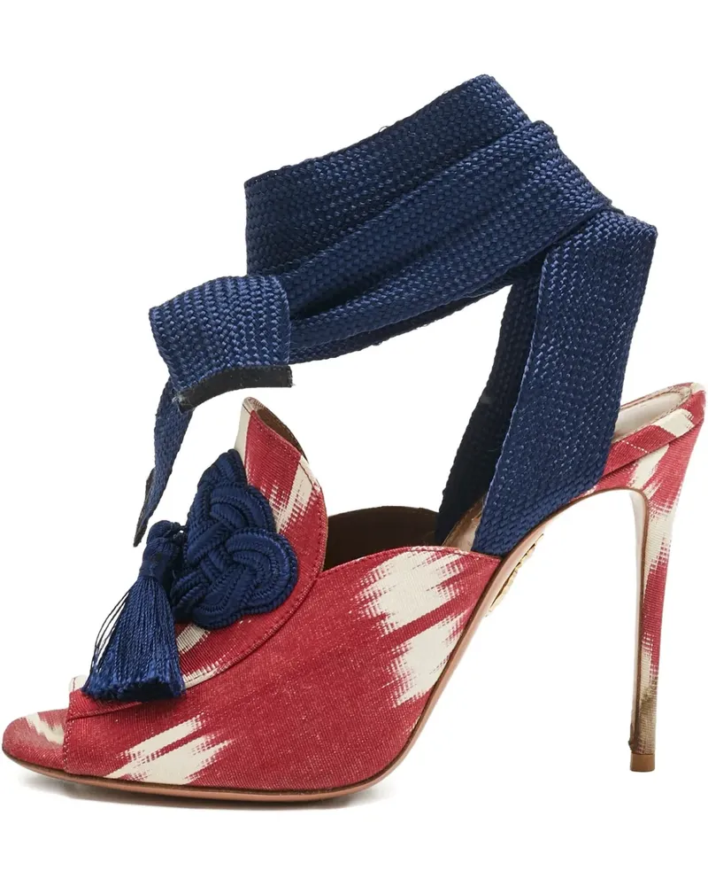 Aquazzura Offene Sandalen mit Quasten - Rot Rot