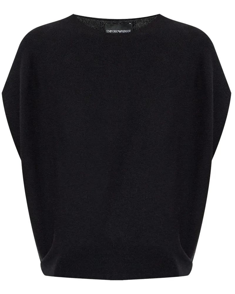 Emporio Armani Nahtloses Strickoberteil - Schwarz Schwarz