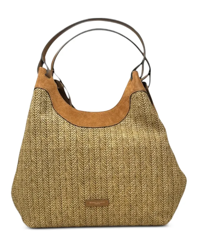 Gianni Chiarini Zweifarbige Dua Schultertasche - Nude Nude