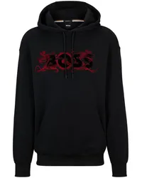 HUGO BOSS Hoodie mit Logo-Applikation Schwarz