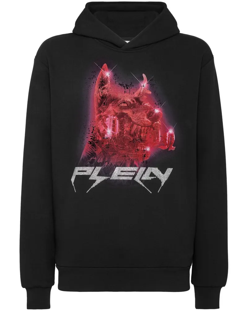 Philipp Plein Hoodie mit Logo-Patch - Schwarz Schwarz