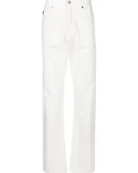 Versace Halbhohe Straight-Leg-Jeans Weiß