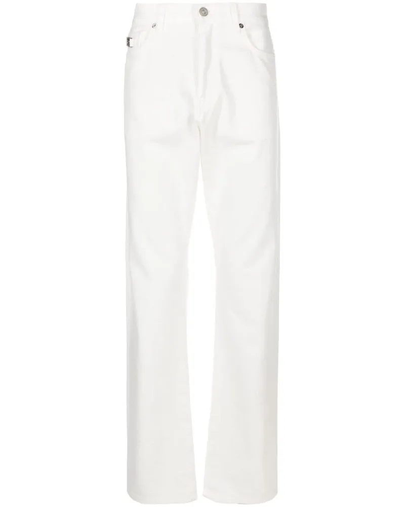 Versace Halbhohe Straight-Leg-Jeans Weiß