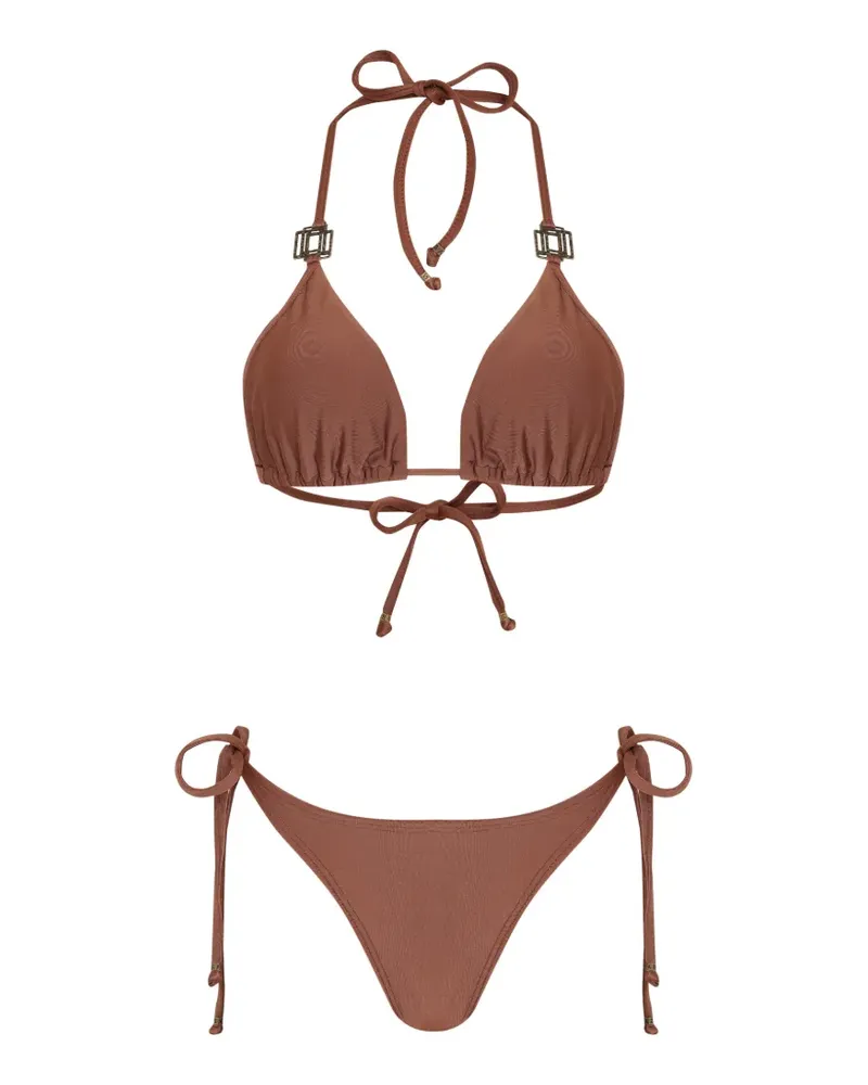 Amir Slama buckle-detail bikini - Braun Braun