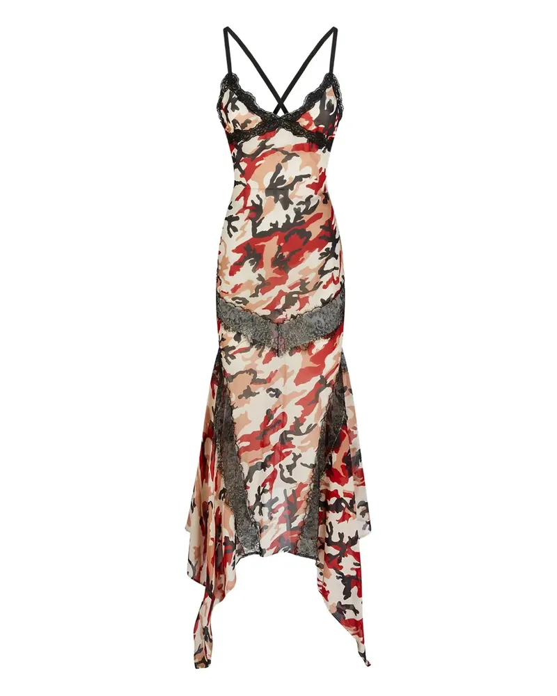 ATTICO camouflage lace-insert dress - Nude Nude