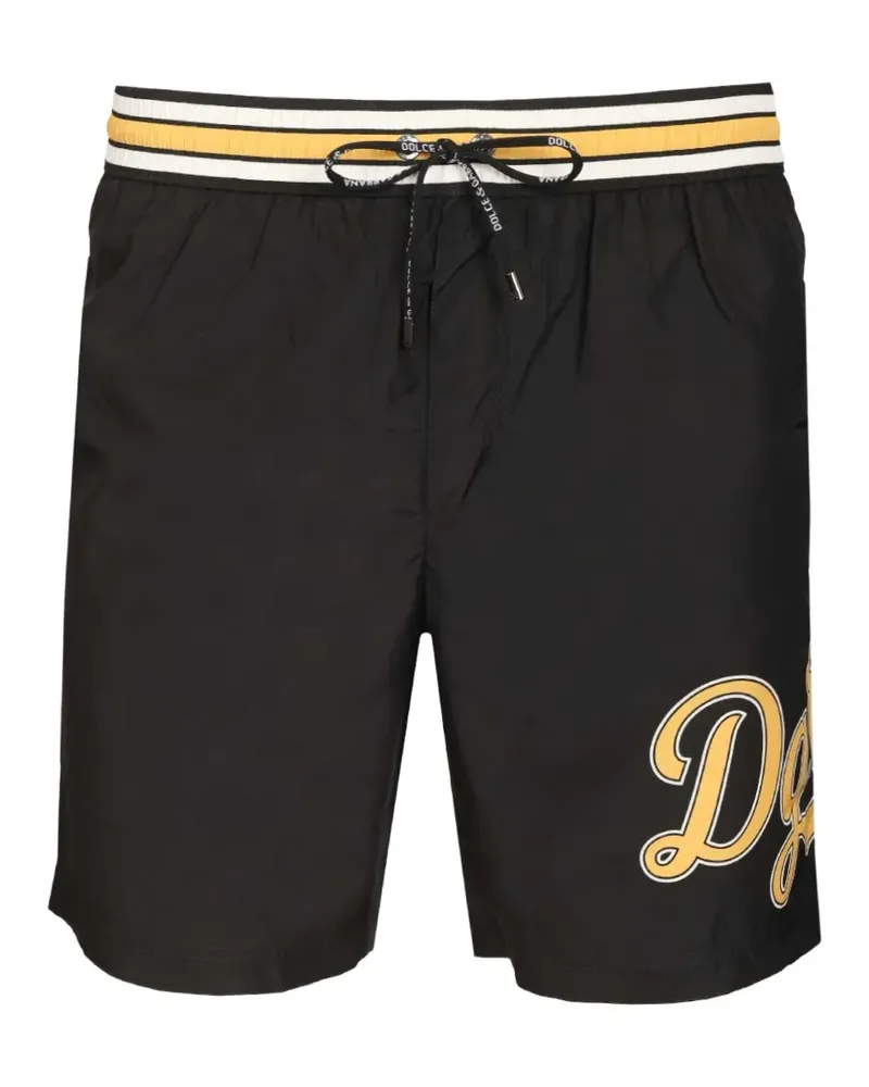 Dolce & Gabbana Badeshorts mit Logo-Streifen - Schwarz Schwarz