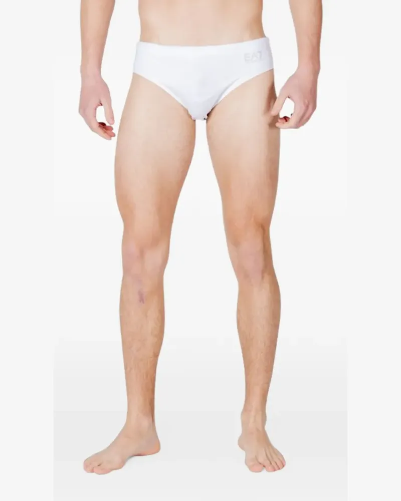 EA7 logo-print swim briefs - Weiß Weiß