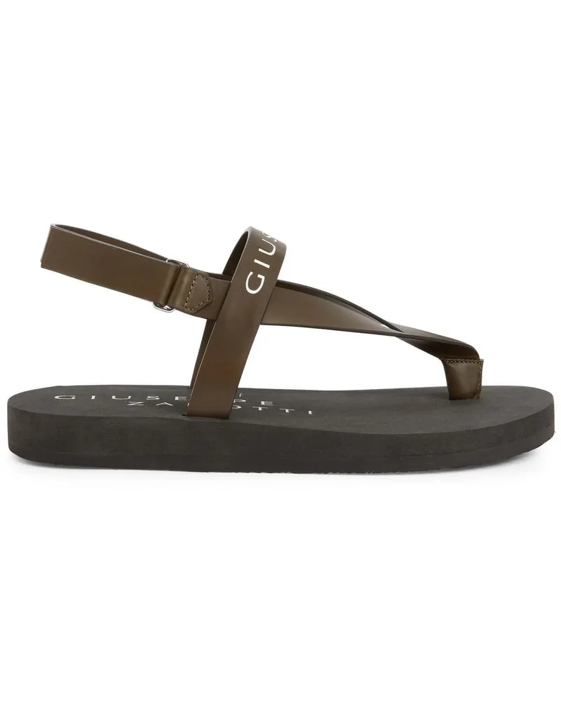 Giuseppe Zanotti Khais Sandalen mit Logo-Print Grün