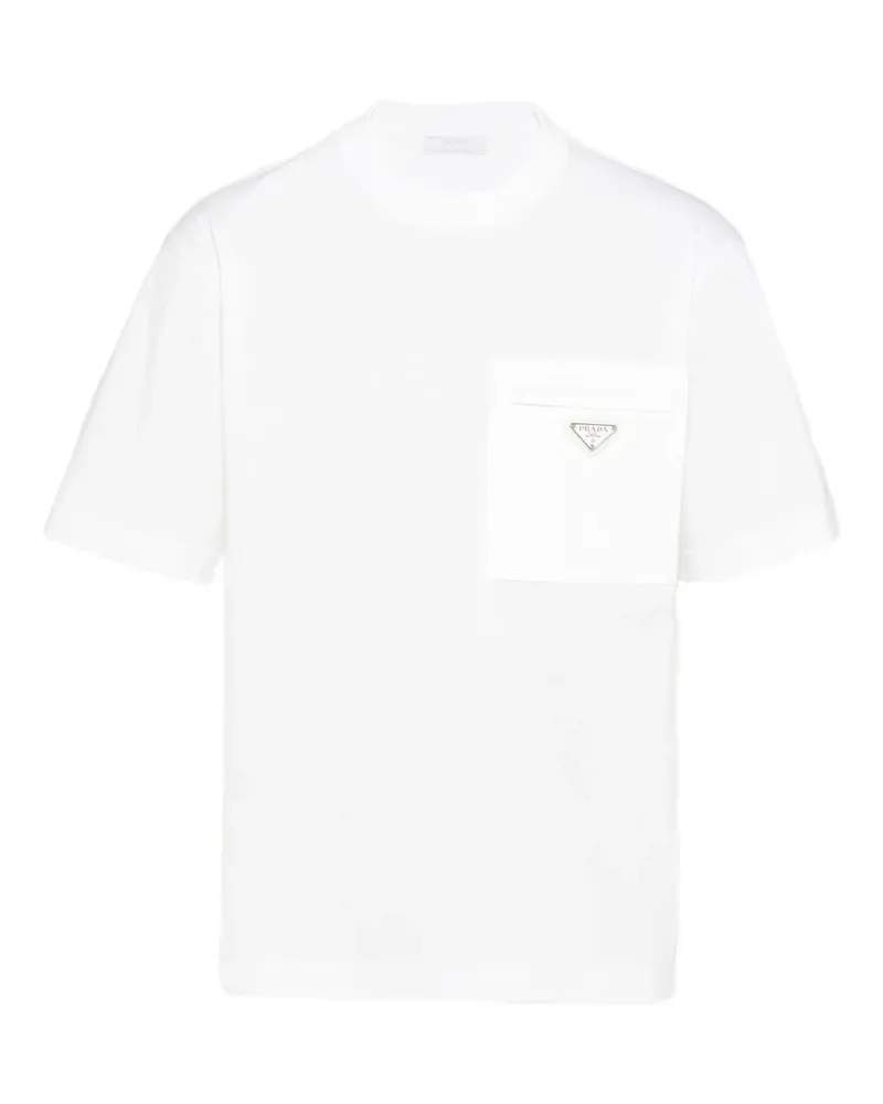 Prada T-Shirt mit Logo-Tasche - Weiß Weiß